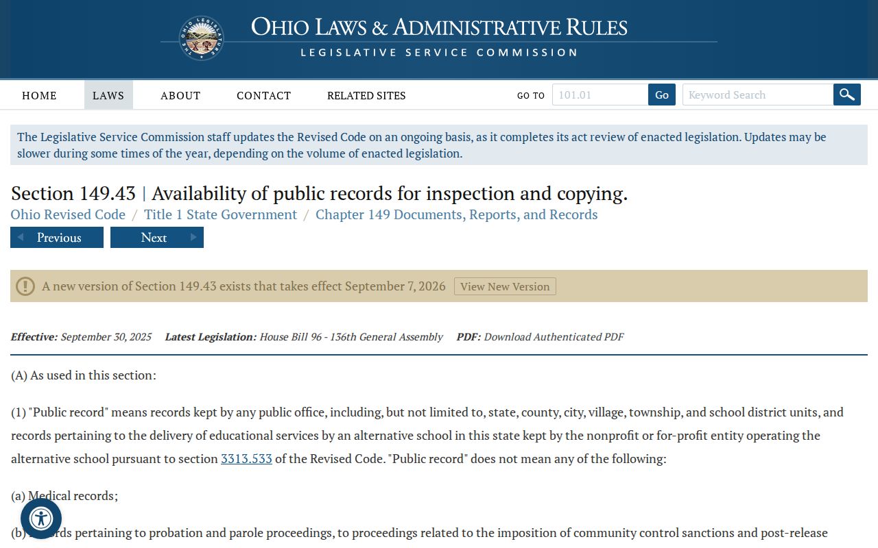 Athens Township residents directory Ohio Public Records Act source