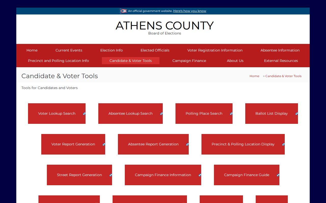 Athens Township neighbors voter reporting and candidate tools