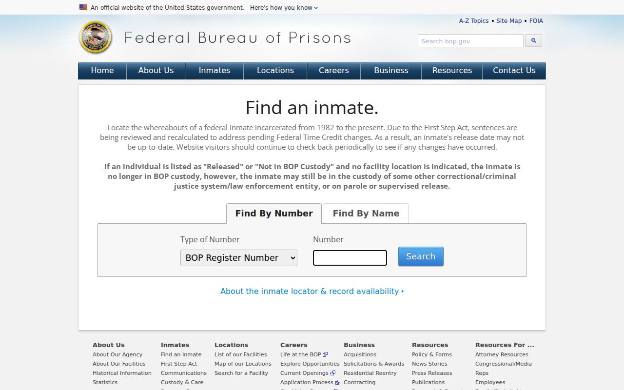 Athens Township resident lookup Federal Bureau of Prisons locator