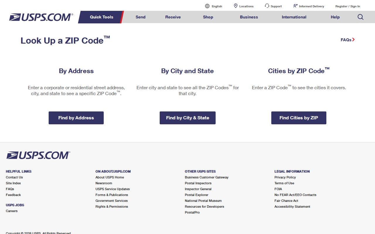 Athens Township ZIP code USPS delivery lookup screen
